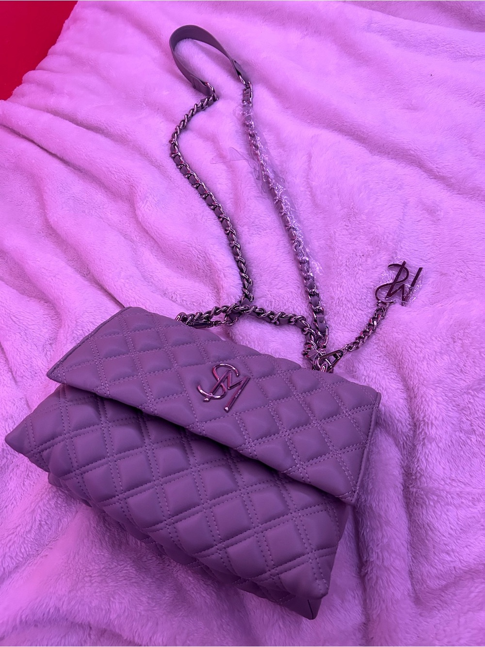 Steve Madden Quilted Crossbody Bag in Lavender